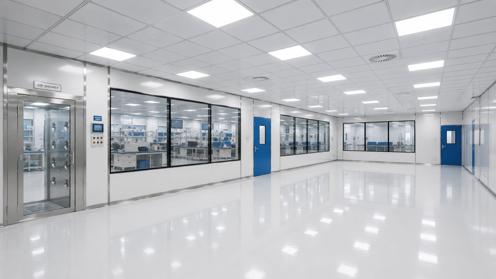 Equipo AZVIR instalando sala limpia ISO 14644 en planta maquiladora México